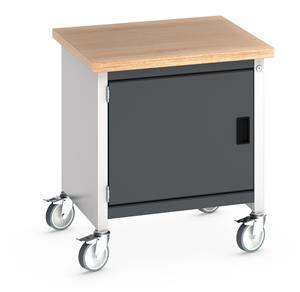 Bott Cubio Mobile Storage Workbench 750mm wide x 750mm Deep x 840mm high supplied with a Multiplex (layered beech ply) worktop and 1 x integral storage cupboard (650mm wide x 650mm deep x 500mm high).... 750mm Wide Moveable Engineers Storage Bench with drawers and Cabinets